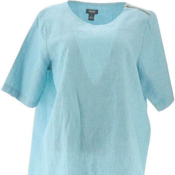 NWT MARTHA STEWART ZIPPER SHOULDER BLOUSE LARGE - Picture 3 of 11